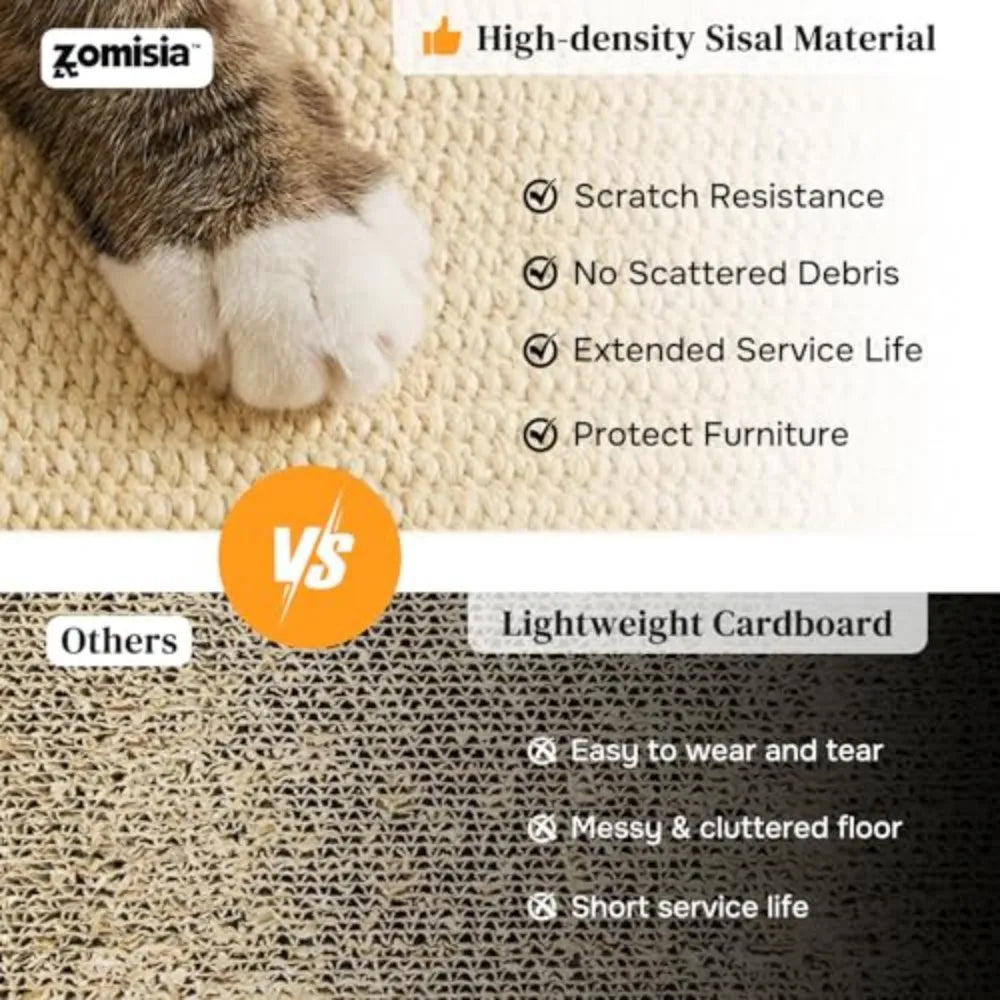 Cat Scratcher with Ball Track Toy, Sisal Scratch Pad for Indoor Use