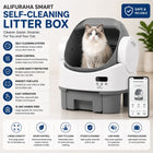Alifuraha Smart Self-Cleaning Automatic Litter Box - Portable Open-Top, 3.5Lbs-22Lbs Mixed Cats, Large Capacity, App-Free Plug-And-Play, 4-Layer Advanced Safety, Easy-Washable Drum, 15-Day Hands-Free Traveling, Odor Control, Auto/Manual Modes, Portable Li