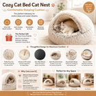 Cat Bed Cat Nest Comfortable Sleeping Cushion for Gifts, Soft Cat Beds with Hood, Anti-Anxiety Dog Bed, Pet Care Supplies, Pet Products, Summer Gift, Cat Furniture Cat Toys for Indoor Cats, Valentine'S Day Gift, Cat Stuff