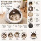 Cat Bed House Kennel Nest round Pets Sleeping