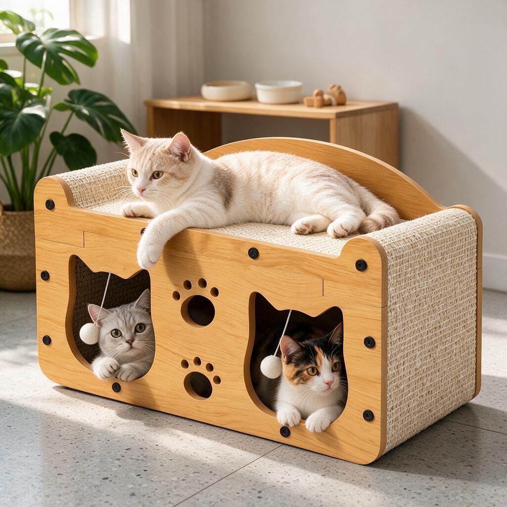 ClawCove™ 2-in-1 Cat Scratcher Bed