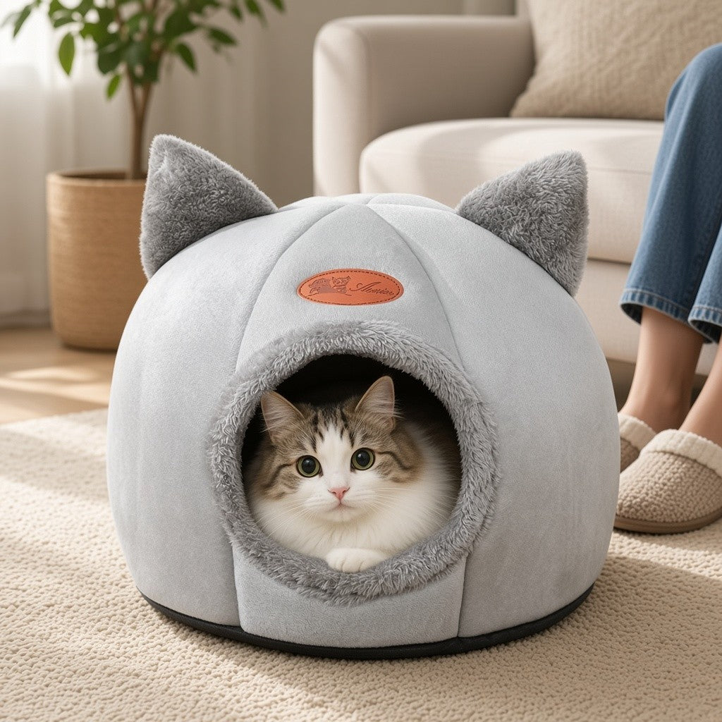 DeepPurr™ Cozy Winter Cat Bed