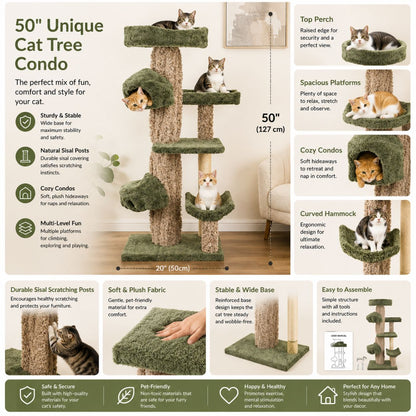 New Cat Condos Unique Cat Tree Scratcher 50" H