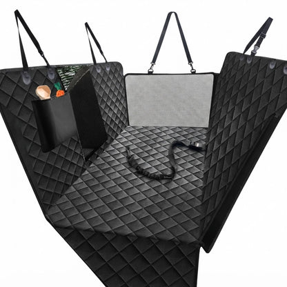 Nzonpet Dog Back Seat Covers for Trucks, 100% Waterproof with Big Mesh Window, XL Nonslip Scratchproof Dog Truck Hammock, Heavy Duty Seat Covers for Full Sized Pickup Trucks F150- Black