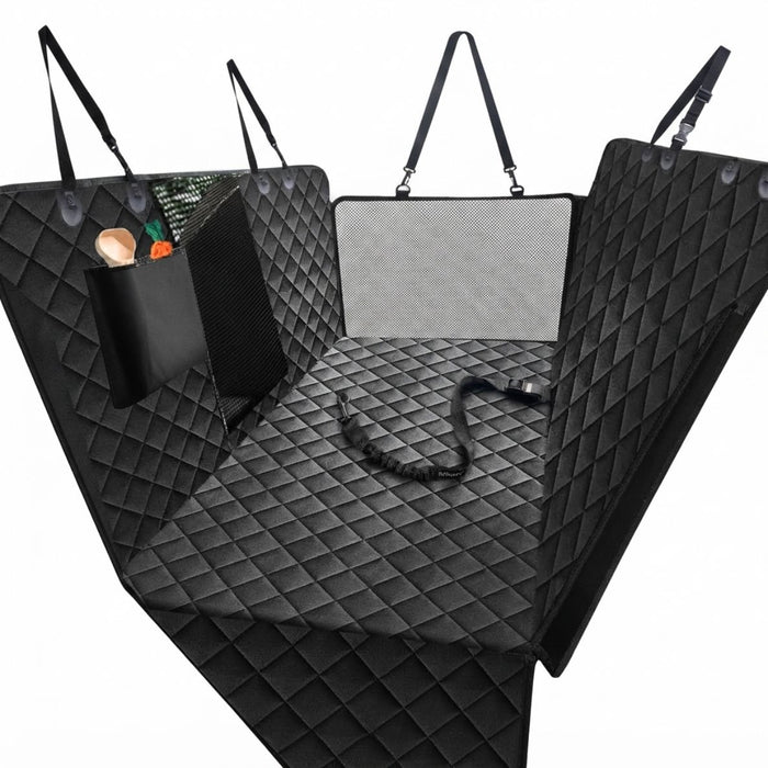 Nzonpet Dog Back Seat Covers for Trucks, 100% Waterproof with Big Mesh Window, XL Nonslip Scratchproof Dog Truck Hammock, Heavy Duty Seat Covers for Full Sized Pickup Trucks F150- Black