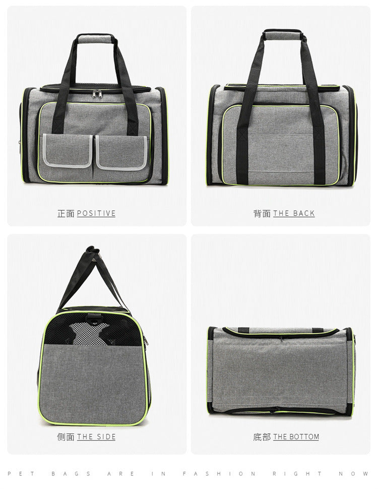 Double Expandable Pet Carrier Soft-sided Breathable Mesh Pet Travel Bag Airline Portable Large Capacity Cats Dogs Carrier Bag