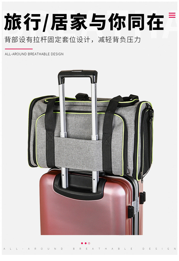 Double Expandable Pet Carrier Soft-sided Breathable Mesh Pet Travel Bag Airline Portable Large Capacity Cats Dogs Carrier Bag