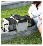 Double Expandable Pet Carrier Soft-sided Breathable Mesh Pet Travel Bag Airline Portable Large Capacity Cats Dogs Carrier Bag