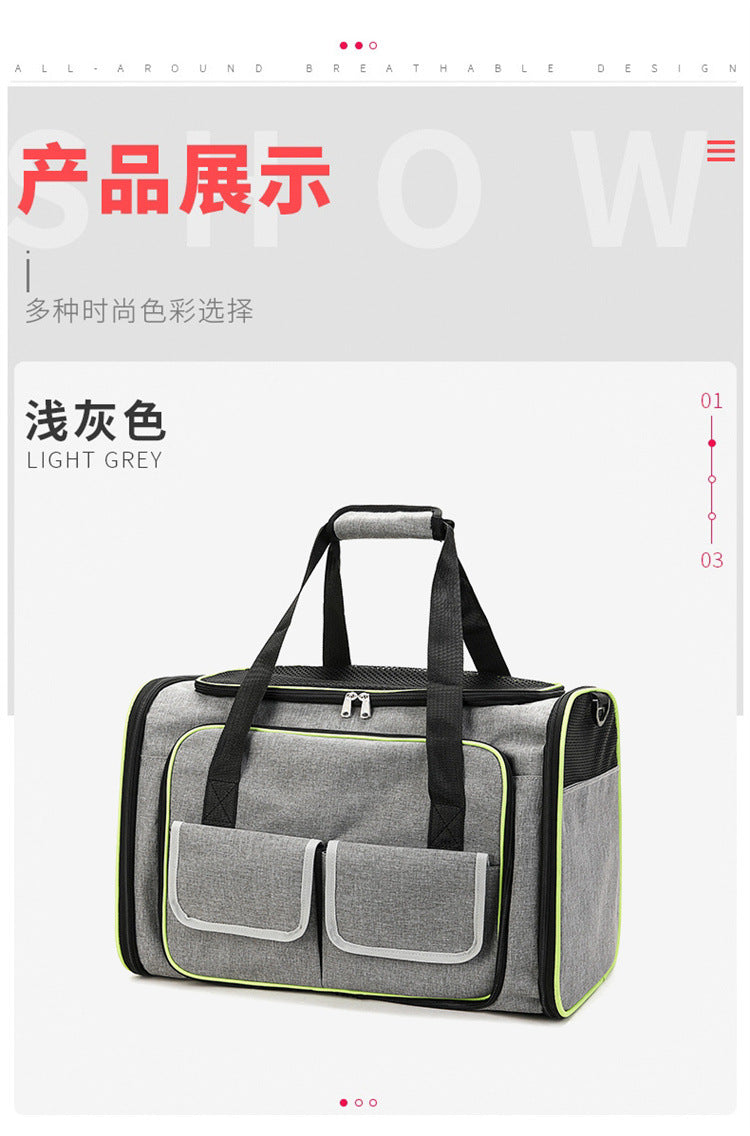 Double Expandable Pet Carrier Soft-sided Breathable Mesh Pet Travel Bag Airline Portable Large Capacity Cats Dogs Carrier Bag