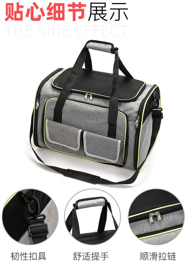 Double Expandable Pet Carrier Soft-sided Breathable Mesh Pet Travel Bag Airline Portable Large Capacity Cats Dogs Carrier Bag