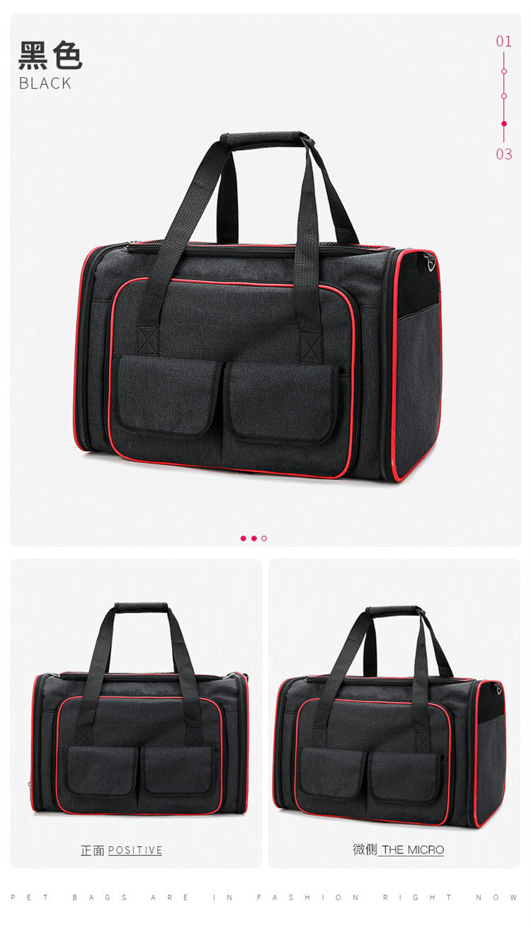 Double Expandable Pet Carrier Soft-sided Breathable Mesh Pet Travel Bag Airline Portable Large Capacity Cats Dogs Carrier Bag