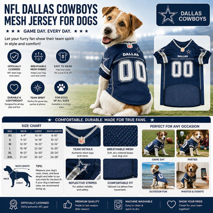 PETS FIRST NFL DALLAS COWBOYS MESH JERSEY for DOGS