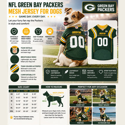 PETS FIRST NFL GREEN BAY PACKERS MESH JERSEY for DOGS