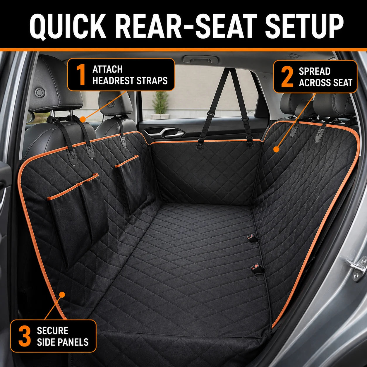 Waterproof Dog Car Seat Cover Heavy Duty 600D Oxford Pet Hammock for Back Seat Trucks SUVs Premium Quality 2026