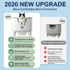 2026 New NestPawly M07 Self-Cleaning Litter Box - Open-Top Automatic Cat Litter Box with Odor Control, Safety Features, and Easy Maintenance