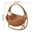 Faux Woven Cat Bed Semi Enclosed Cat Cave Bed Waterproof Indoor Cat House Basket Style Pet Bed for Cats