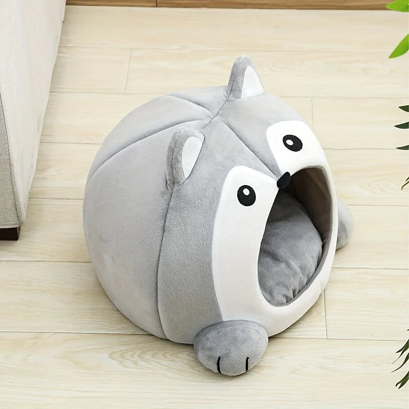 Cartoon Cat Bed Sleeping Dog Basket Tent Puppy Cave Sofa Pet Bed Small and Medium Cats House Cozy Kitten Cave Cushion
