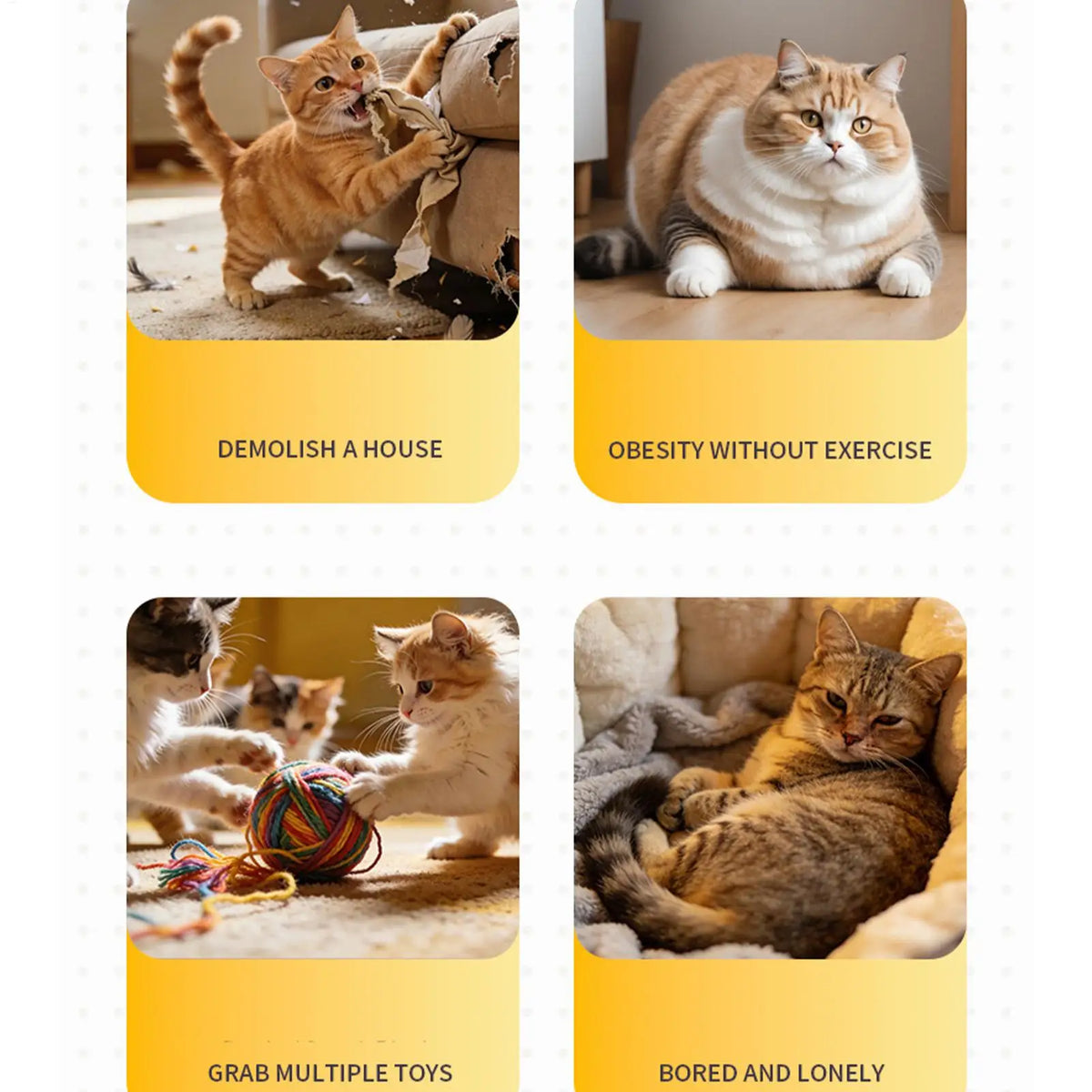 Automatic Cat Teaser Wall Mount Interactive Moving Toy Electric Pet Games Kitten Exercise Mental Stimulation Play for Indoor