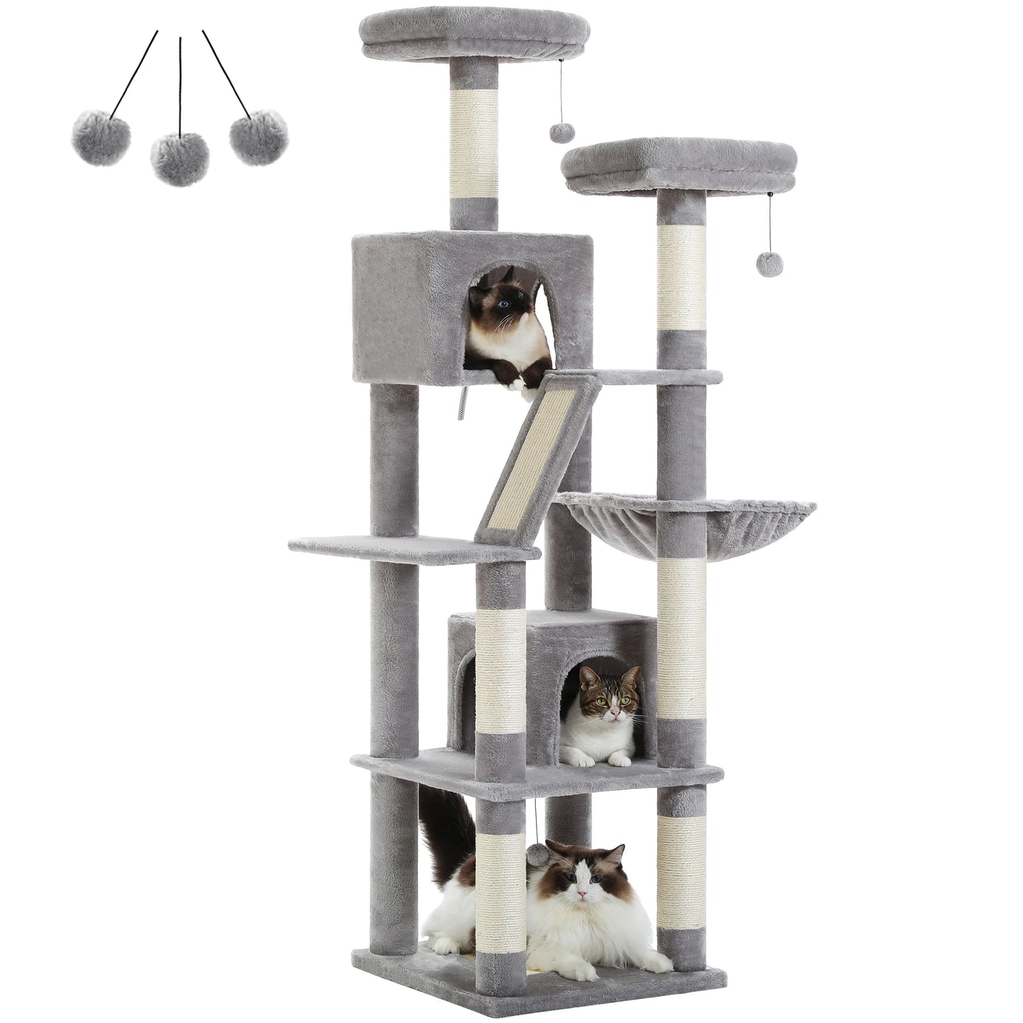 Multi-Level Cat Tree Tower with Scratching Posts, Condo, Hammock, Cat Scratching Board,Cat Accessories,Cat Furniture,Indoor Cats