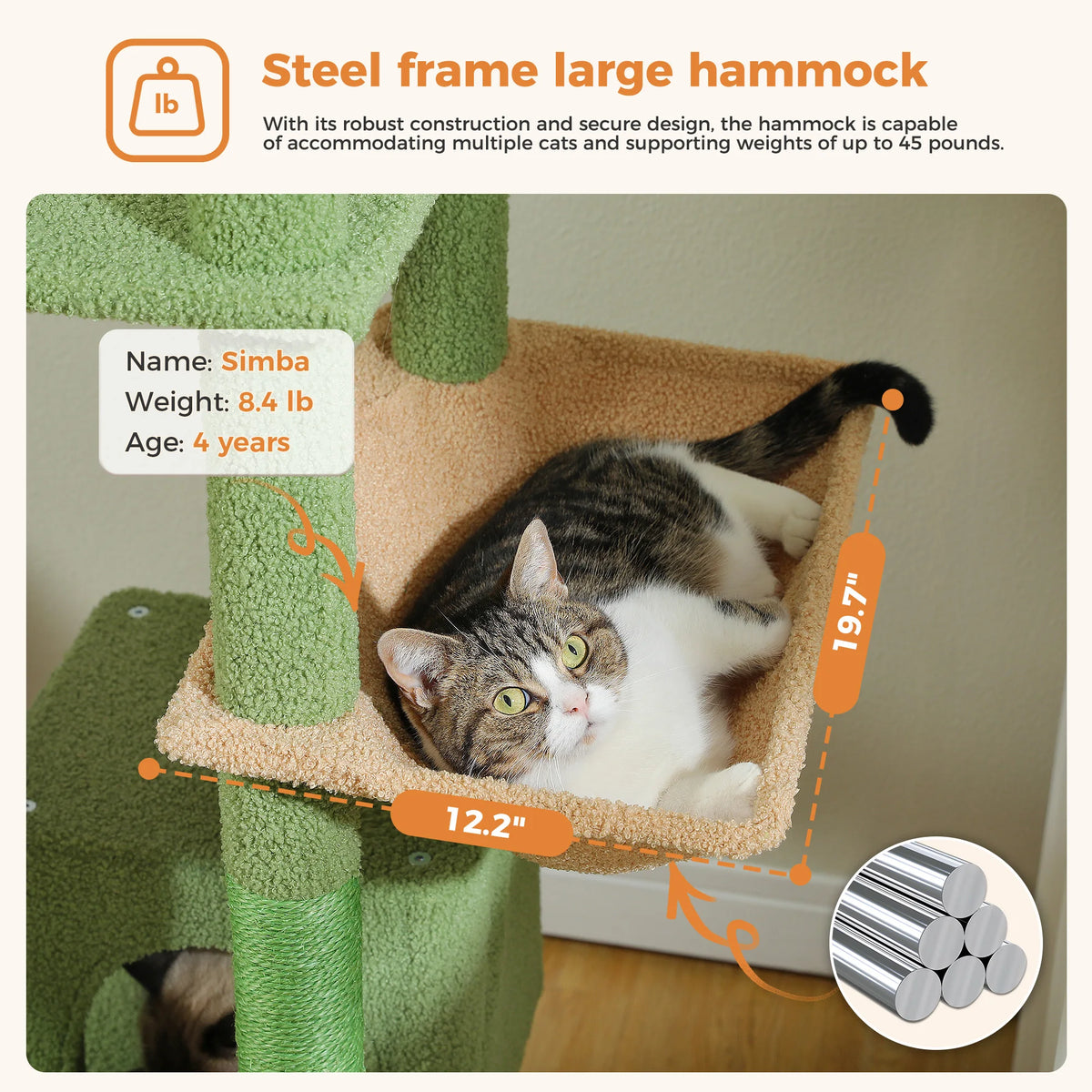 Multi-Level Cat Tree Tower with Scratching Posts, Condo, Hammock, Cat Scratching Board,Cat Accessories,Cat Furniture,Indoor Cats