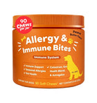 Dog Allergy & Immune Bites for Samll Medium Large, Dog Probiotics Chews for Itchy Skin and Ears - Lamb, Peanut Butter, Salmon