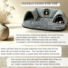 2 In 1 Cat Tunnel Bed With Soft Plush Cushion Multisize Warm Hideaway Cave With Hanging Pom-pom Toy Interactive Play Rest House Washable Pet Sleeping Mat For Kitten Small Indoor Cats