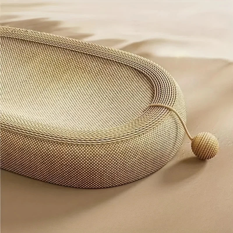 59x39cm Cat Durable Sleep Play Natural Sisal Scratching Board with Built in Cat Litter Box Claw Care Toy Use in All Four Seasons