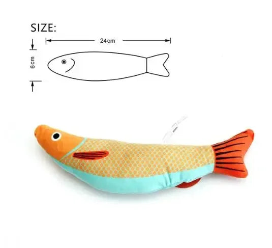 Cat Toys Fish,Teeth Grinding Catnip Toys,Soft and Durable,Kitten Toys Interactive Sounding Cat Chew Bite Plush Toys Cat Supplie