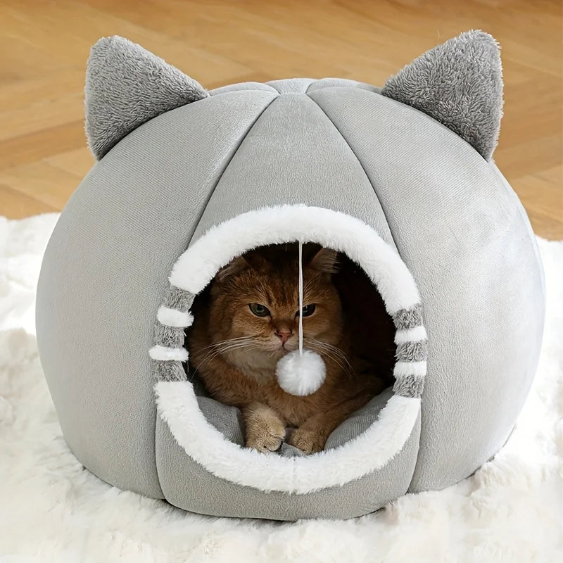 Cartoon Cat Bed Sleeping Dog Basket Tent Puppy Cave Sofa Pet Bed Small and Medium Cats House Cozy Kitten Cave Cushion