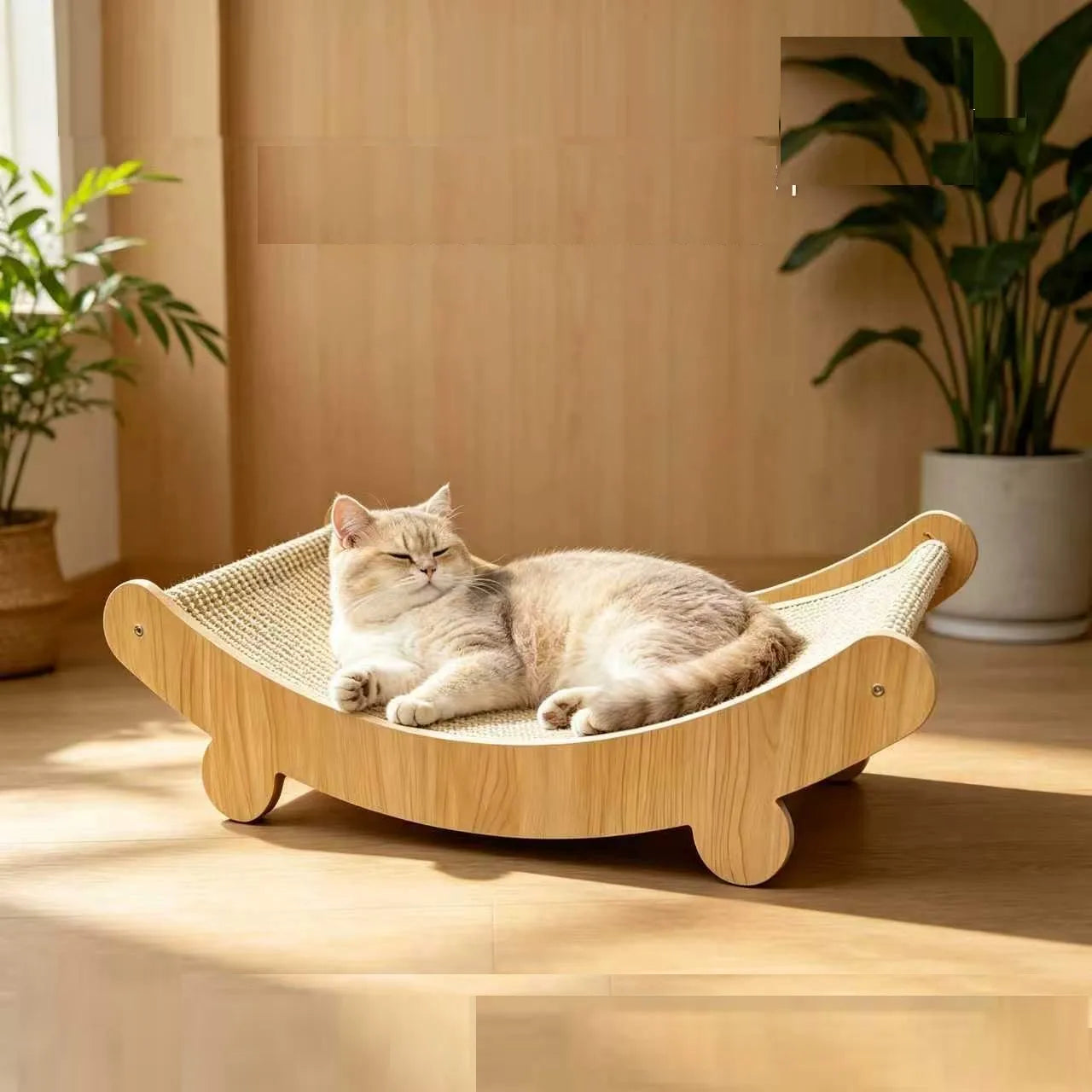 Wooden Cat Scratching Pads Multifuction Cats Sleeping Bed Detachable Wear-resistant Cat Scratch Board Kitten Grinding Cats Toys
