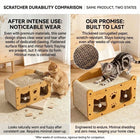 2-in-1 Cat Scratcher Bed House with Dangling Toys – Replaceable Corrugated Cardboard, Sisal Surface, Wooden Frame, for Play Sleep & Scratch, Indoor Cats
