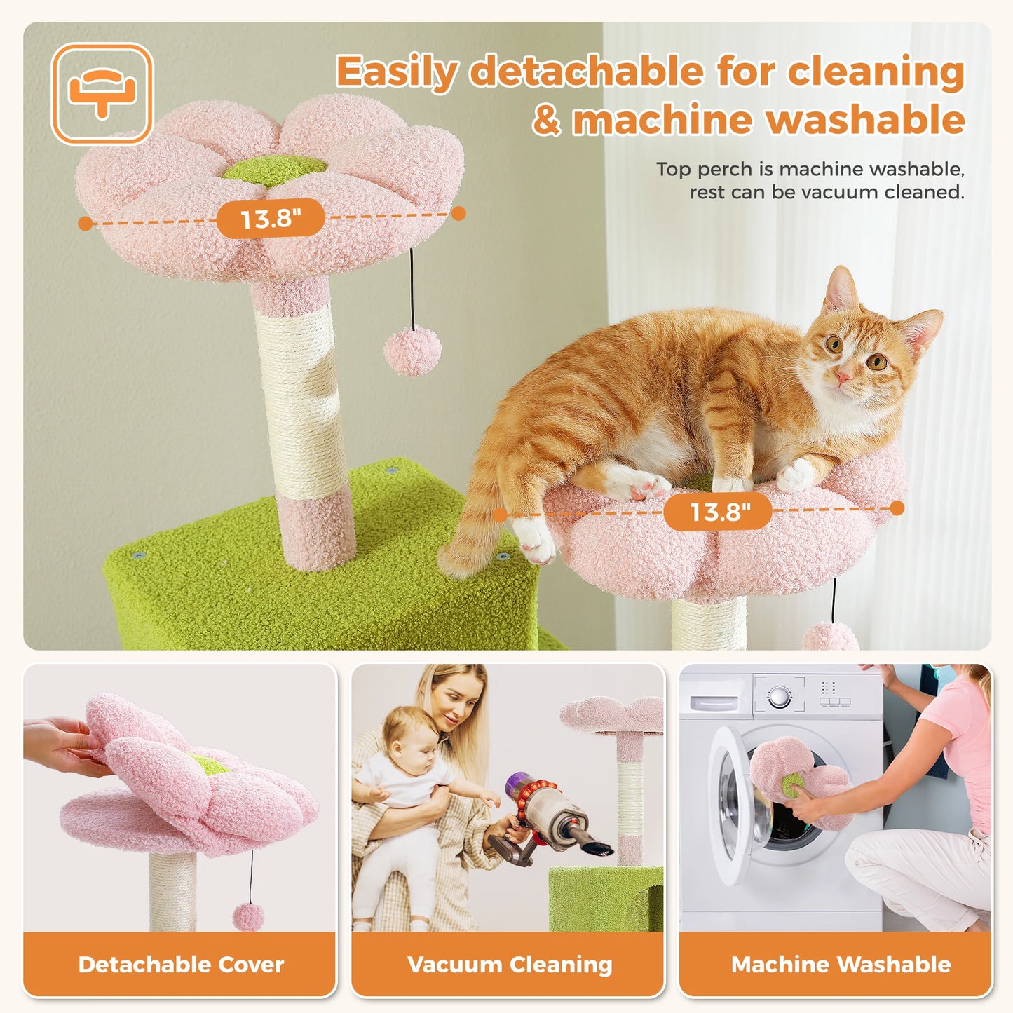 Multi-Level Cat Tree Tower with Scratching Posts, Condo, Hammock, Cat Scratching Board,Cat Accessories,Cat Furniture,Indoor Cats