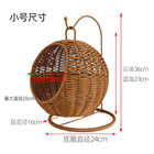 Faux Woven Cat Bed Semi Enclosed Cat Cave Bed Waterproof Indoor Cat House Basket Style Pet Bed for Cats