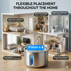 2.2L Stainless Steel Automatic Pet Water Dispenser Fountain For Cats And Dogs Drinking Bowl Easy To Clean Multiple Pets Supplies