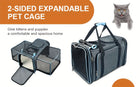 Dog Cat Pet Carrier Bag Foldable Travel Dog Carrier Two Side Expandable Pet Carrier Backpack Pet Travel Carrier