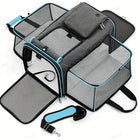 Dog Cat Pet Carrier Bag Foldable Travel Dog Carrier Two Side Expandable Pet Carrier Backpack Pet Travel Carrier