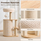 40.9-Inch Modern Wooden Cat Tree for Indoor Cats, Multi-Level Cat Tower with Double Cat Condo, Plush Top Bed, Sisal Scratching Posts and Climbing Platforms