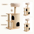 40.9-Inch Modern Wooden Cat Tree for Indoor Cats, Multi-Level Cat Tower with Double Cat Condo, Plush Top Bed, Sisal Scratching Posts and Climbing Platforms