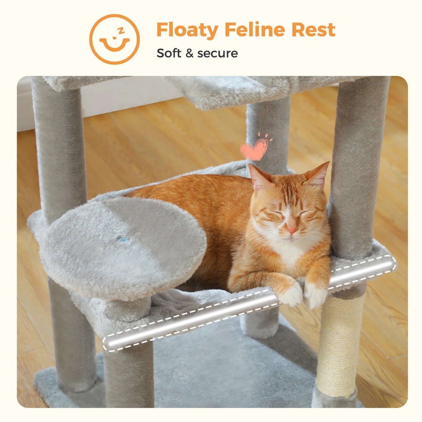Multi-Level Cat Tree Tower with Scratching Posts, Condo, Hammock, Cat Scratching Board,Cat Accessories,Cat Furniture,Indoor Cats