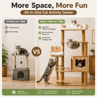 5-Tier 55' Cat Tree with Hammock & Transparent Space Capsule, Wooden Cat Tower with Scratching Posts, Cozy Multi-Level Activity Center for Indoor Cats 140cm