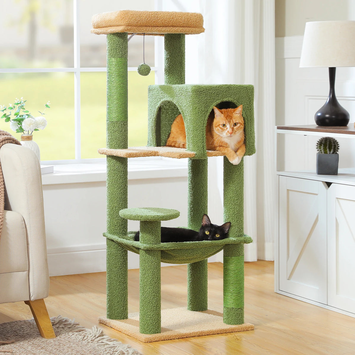 Multi-Level Cat Tree Tower with Scratching Posts, Condo, Hammock, Cat Scratching Board,Cat Accessories,Cat Furniture,Indoor Cats