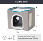 Cat Beds For Indoor Cats - Large Cat Cave For Pet Cat House With Fluffy Ball Hanging And Scratch Pad, Foldable Cat Hideaway, 16.5x16.5x13 Inches, Grey