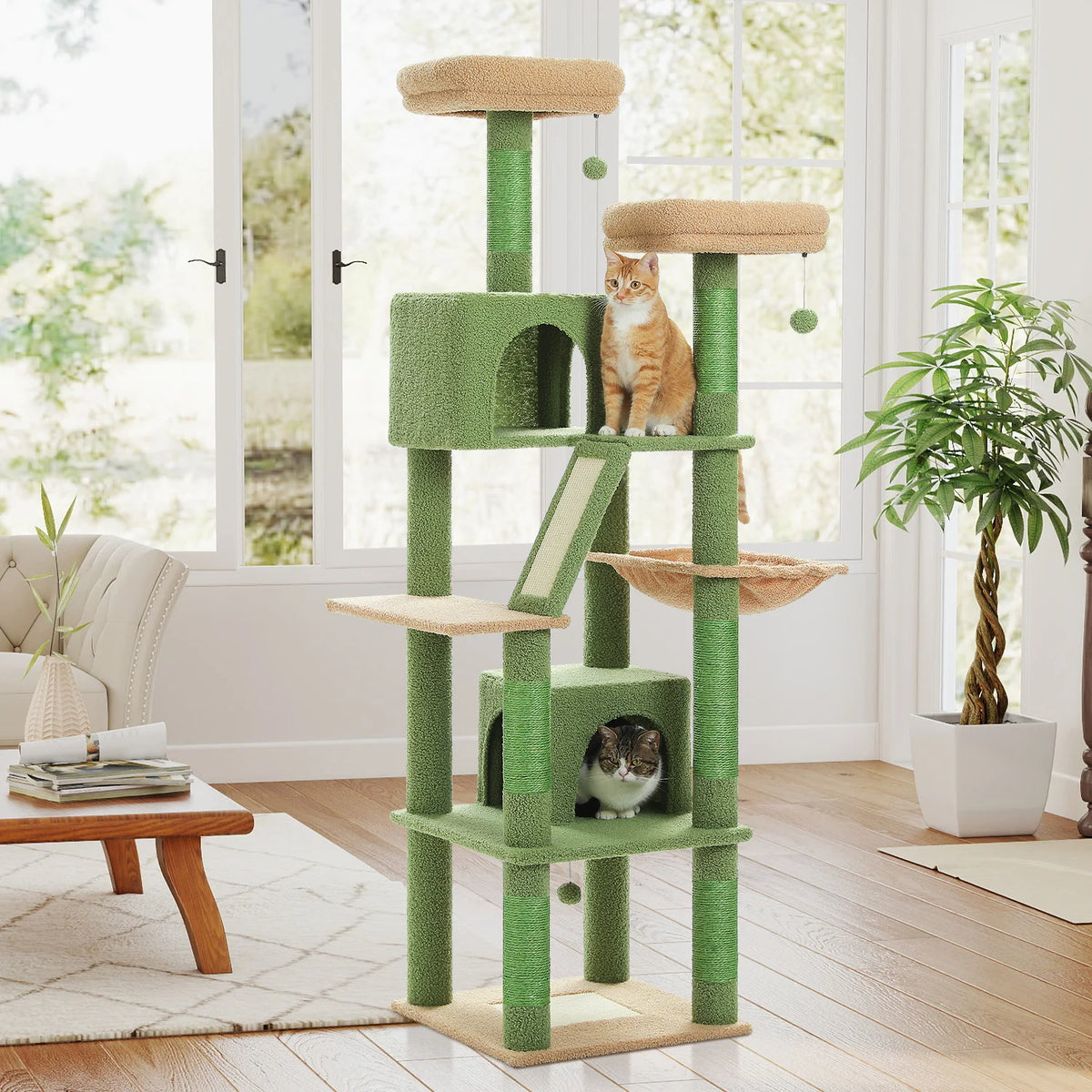 Multi-Level Cat Tree Tower with Scratching Posts, Condo, Hammock, Cat Scratching Board,Cat Accessories,Cat Furniture,Indoor Cats