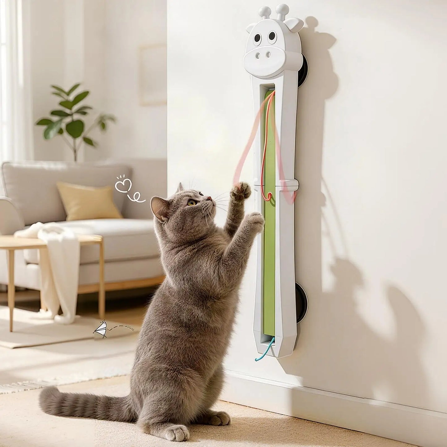 Automatic Cat Teaser Wall Mount Interactive Moving Toy Electric Pet Games Kitten Exercise Mental Stimulation Play for Indoor