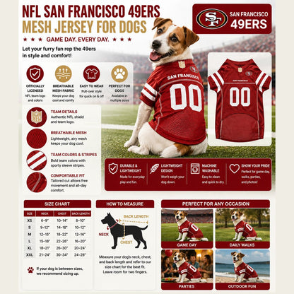 SAN FRANCISCO 49ERS MESH JERSEY for DOGS