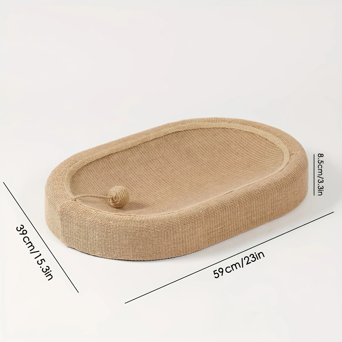 59x39cm Cat Durable Sleep Play Natural Sisal Scratching Board with Built in Cat Litter Box Claw Care Toy Use in All Four Seasons