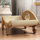 Sisal Cat Scratching Pad ,Sofa With Sisal Ball Toy,Reusable Cat Scratcher Bed with Ball – Wooden Frame, Durable Woven Surface, Pet Sleeping Playing Grinding Mat for Small Medium Large Cats