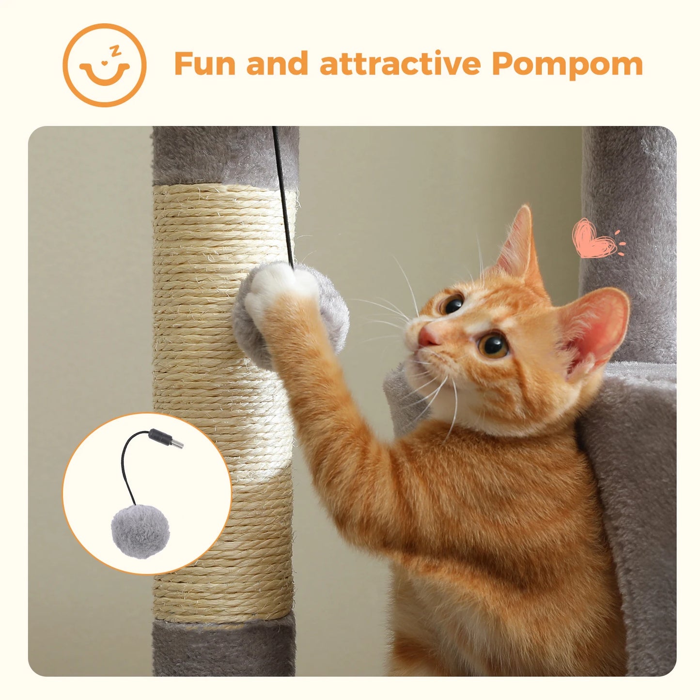 Multi-Level Cat Tree Tower with Scratching Posts, Condo, Hammock, Cat Scratching Board,Cat Accessories,Cat Furniture,Indoor Cats
