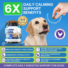 Calming with Melatonin Dog Supplement, Calming Aid for Dogs - Promote Relaxation, Reduce Stress, Motion Sickness - 60 Soft Chews