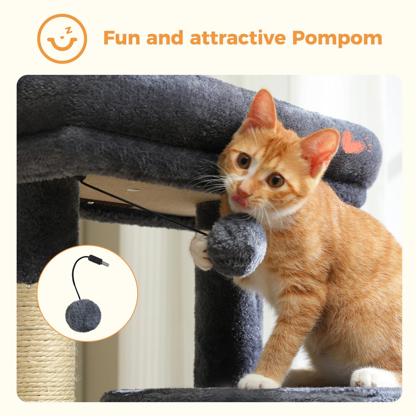 Multi-Level Cat Tree Tower with Scratching Posts, Condo, Hammock, Cat Scratching Board,Cat Accessories,Cat Furniture,Indoor Cats